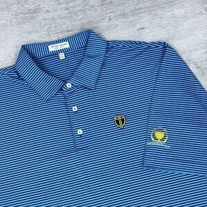 Mens XXL Peter Millar Navy Presidents Cup International Team Hales Golf Polo EUC